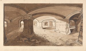 Höhlen im Felsen innerhalb der Burg Chateau Gaillard, bei Andelys, Normandie von John Sell Cotman