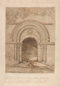 Eingang zum Kornmarkt, ehemals die Kapelle von St. Louis, in Bayeux von John Sell Cotman