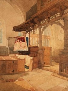 Innenraum der Trentham Kirche, Staffordshire, ca. 1808