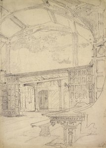 Innenansicht der Großen Halle, Little Moreton Hall, Cheshire von John Sell Cotman
