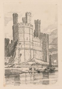 Liber Studiorum: Platte 28, Caernarvon Castle, N. Wales, 1838 von John Sell Cotman