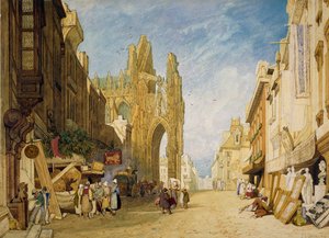 Straßenszene in Alençon, Normandie, 1828