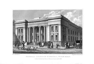 General Lying-in Hospital, York Road, Lambeth, London, 1830 von John Shury