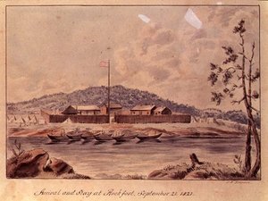 Ankunft und Aufenthalt in Rockfort, 1821 von John Simpson