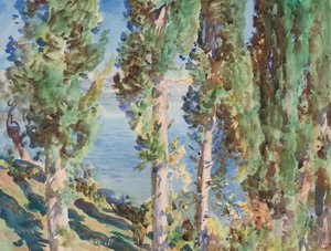 Korfu: Zypressen von John Singer Sargent