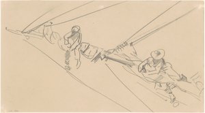 Männer auf einem Spar von John Singer Sargent