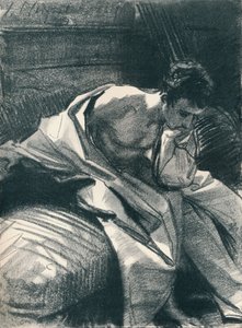Studie eines sitzenden jungen Mannes, 1895-1896 von John Singer Sargent