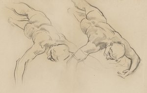 Studie einer der Stunden (dritte Figur von links, gedreht) für Apollo in seinem Wagen mit den Stunden, Wandgemälde, Treppe, Museum of Fine Arts, Boston