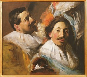 Zwei Köpfe vom Bankett der Offiziere, 1880