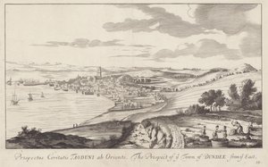 Ein Bild von Dundee, Angus, Schottland, gezeichnet 1693 von John Slezer