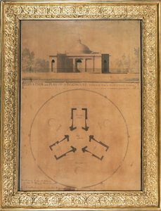 Aufriss und Plan eines Hundehäuschens, 1779 von John Soane