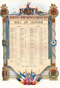 John Swain & Son Ltd. Ehrenrolle, 1917 von John Swain and Son