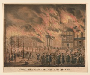 Das große Feuer der Stadt New York, 16. Dezember 1835 von John T. Bowen