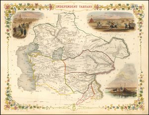 1851 Karte von Unabhängigem Tartary von John Tallis von John Tallis