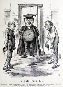 Politische Satire, die William Ewart Gladstone und Benjamin Disraeli darstellt