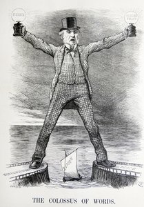 Politische Satire, die William Ewart Gladstone und Benjamin Disraeli darstellt von John Tenniel