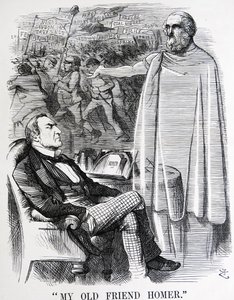 Politische Satire darstellend William Ewart Gladstone und seinen 