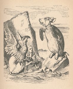 Die falsche Schildkröte, der Greif und Alice, 1889 von John Tenniel