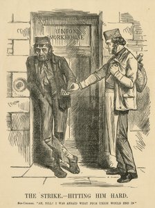 Das Ergebnis des Schlagens - Das Arbeitshaus. Karikatur aus 
