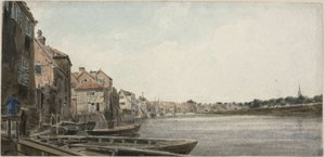 Blick auf den Wensum bei der King Street, von der Foundary Bridge aus gesehen von John Thirtle
