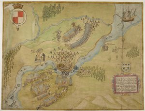 Farbzeichnung der Schlacht von Ballyshannon von John Thomas