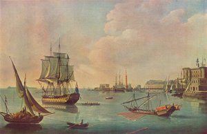 Englische Kriegsschiffe im Hafen von Malta, ca. 1805