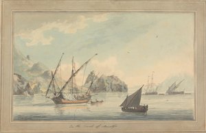 Schiffe vor der Küste von Amalfi von John Thomas Serres