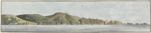 Der Startpunkt, Nordost nach Nord (eine von fünf Zeichnungen auf einer Montage) von John Thomas Serres