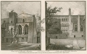 Ostseite (links) und Nordseite (rechts) der Painted Chamber, Westminster Palace
