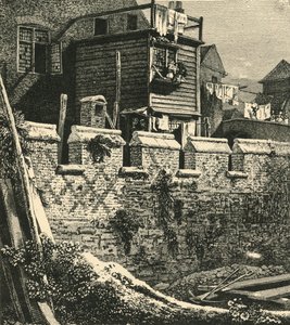 Fragment der Londoner Mauer bei St. Giles, Cripplegate, 1812