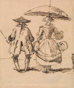 Joseph Nollekens R.A. und Mrs. Nollekens: Das Paar Zirkel und das Paar Messschieber nebeneinander von John Thomas Smith