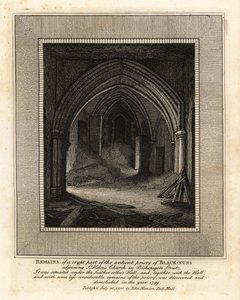 Überreste der Krypta des alten Priorats der Schwarzen Nonnen, angrenzend an die St. Helen’s Kirche, Bishopsgate Street von John Thomas Smith