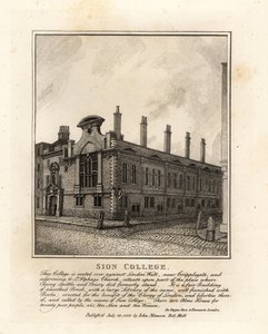 Sion College, an der London Wall, nahe Cripplegate von John Thomas Smith