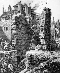 Innenansicht des Wachturms, der 1792 in der Nähe von Ludgate Hill entdeckt wurde von John Thomas after Smith