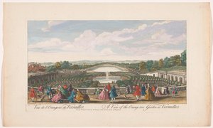 Ansicht der Orangenbäume vor der Orangerie des Schlosses von Versailles von John Tinney