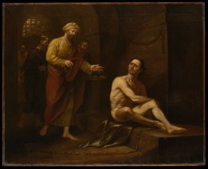 „Ich bin im Gefängnis gewesen, und ihr seid zu mir gekommen“ (Matthäus 25,36) von John Trumbull