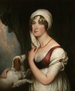Sarah Trumbull mit einem Spaniel