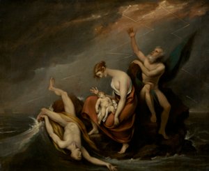 Die letzte Familie, die in der Sintflut umkam (Genesis 7:4-24) von John Trumbull