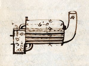 Detail der Rocket, Seitenansicht, aus Rastricks Notizbuch, 1829