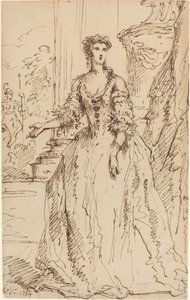 Porträt einer stehenden Dame von John Vanderbank