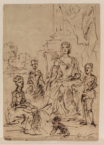 Skizze für eine Familienporträtgruppe, 1730 von John Vanderbank