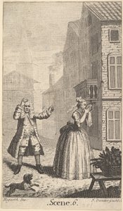 Frontispiz zu Molières Sganarelle, ou le Cocu Imaginaire, ca. 1732 von John Vandergucht