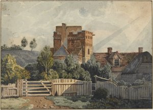 Haus mit Steinturm von John Varley