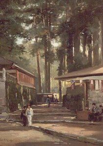Japanische Straßenszene von John Varley