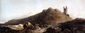 Dunstanborough Castle: Der Lilburn Tower, um 1809 von John Varley