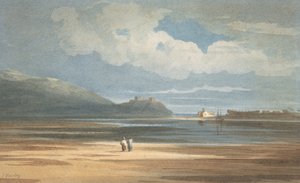Harlech Castle über den Traeth Mawr, 1800-1842 von John Varley I