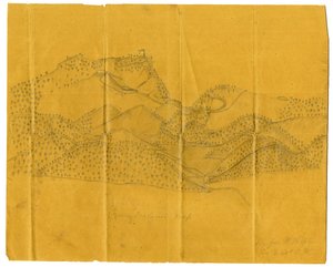Bleistiftillustration des Cumberland Gap, ca. 1862-1865 von John W. Hopte