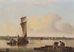 Ein Keel auf dem Humber, späte 1820er Jahre von John Ward