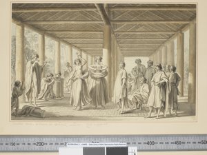 Eine Tanzszene in Otaheite, Außenansicht von John Webber