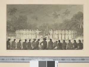 F.6 Ein nächtlicher Tanz von Frauen in Hapaee, ca. 1773-84 von John Webber